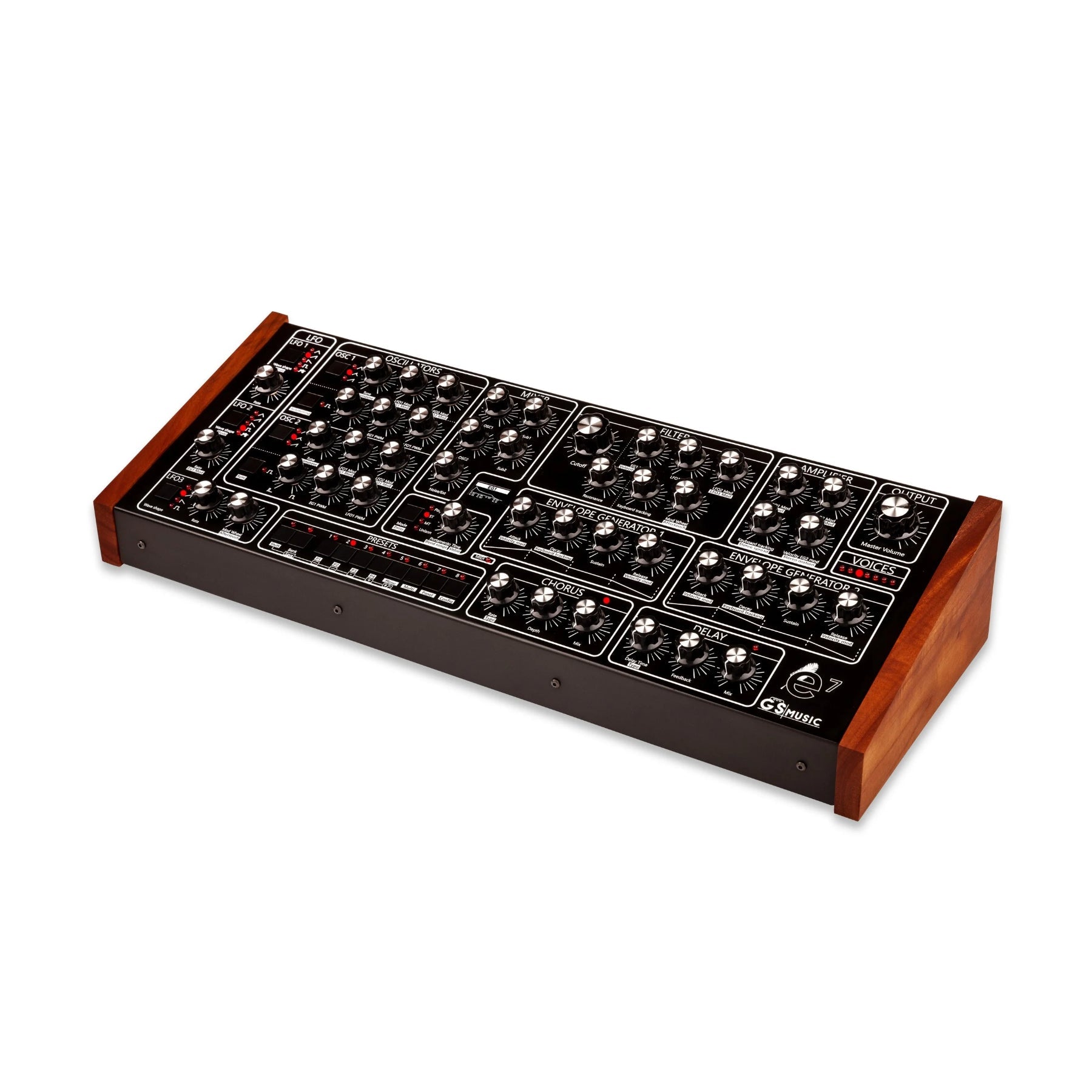 GS Music e7 Desktop - Black/Red, keyboard synthesizer instrument