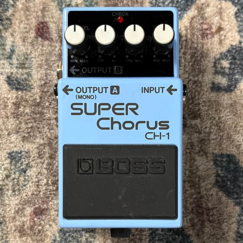 1995 Boss CH1 Super Chorus Vintage Pink Label Guitar Effect Pedal!