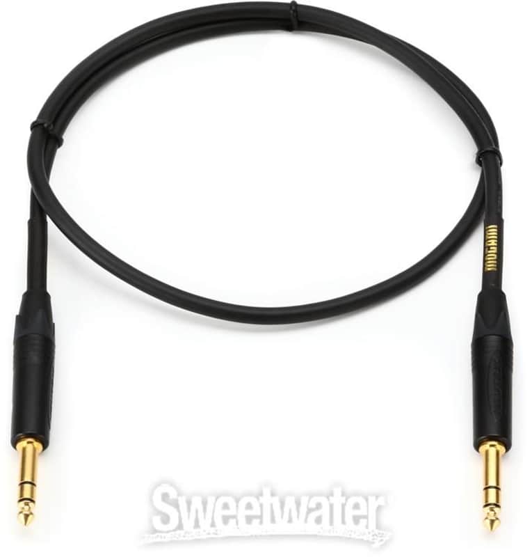 Mogami / Neutrik Mogami GOLD TRS-TRS-03 Balanced 1/4-inch TRS Male to 1/4-inch TRS Male Patch Cable - 31 inch 2022 - Black and gold