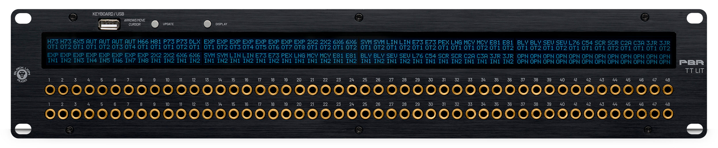 PBR TT LIT 96-Point Gold-Plated TT/DB25 Patchbay