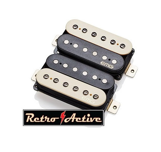 EMG Fat 55 Retro Active Electric Guitar Humbucker Pickup Set – Zebra – 5969