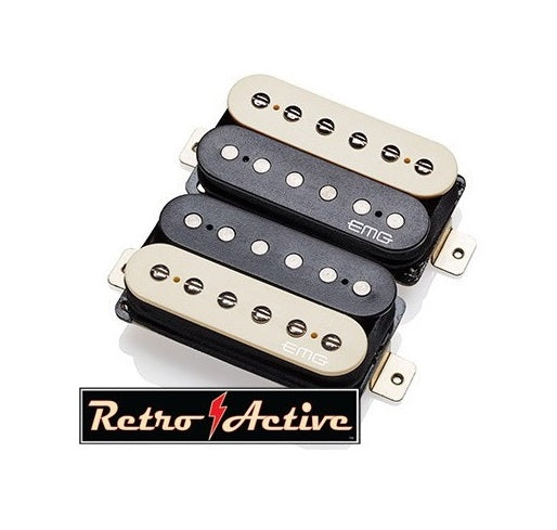EMG Retro Super 77 Set Active Humbucker Set – Zebra – 5965