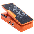 Orange expression pedal with black grip tape featuring a grey design and two side jacks labeled RTS and IP5.