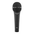 Black handheld microphone with mesh grille and on/off switch labeled Audix f50 fusion series.