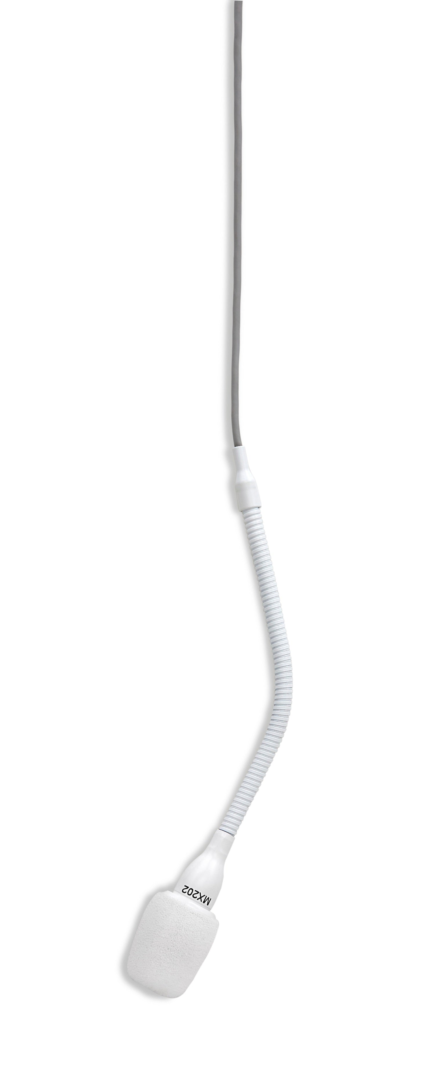 MX202 Microflex Overhead Mic, Cardioid, Inline Preamp w/ 3-pin XLR Connector - Bright White
