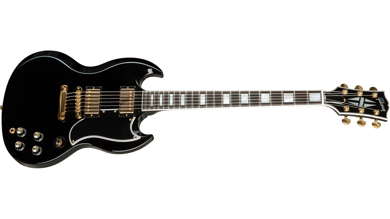 Gibson SG Custom 2-Pickup w/ Ebony Fingerboard Gloss Ebony SGCE-EBGH