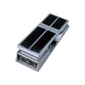 Silver and black Boss FV-500H expression pedal with three 1/4 inch jacks and a side knob.