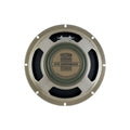 Top view of a Celestion G10 Greenback 30W speaker showing the label and metal frame.