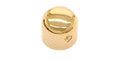 A short, gold-colored dome-shaped metal knob with textured sides and a small set screw.