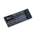 Black multi-effect guitar processor unit with screen, rotary knobs, footswitches, and expression pedal, labeled Boss GX-100.