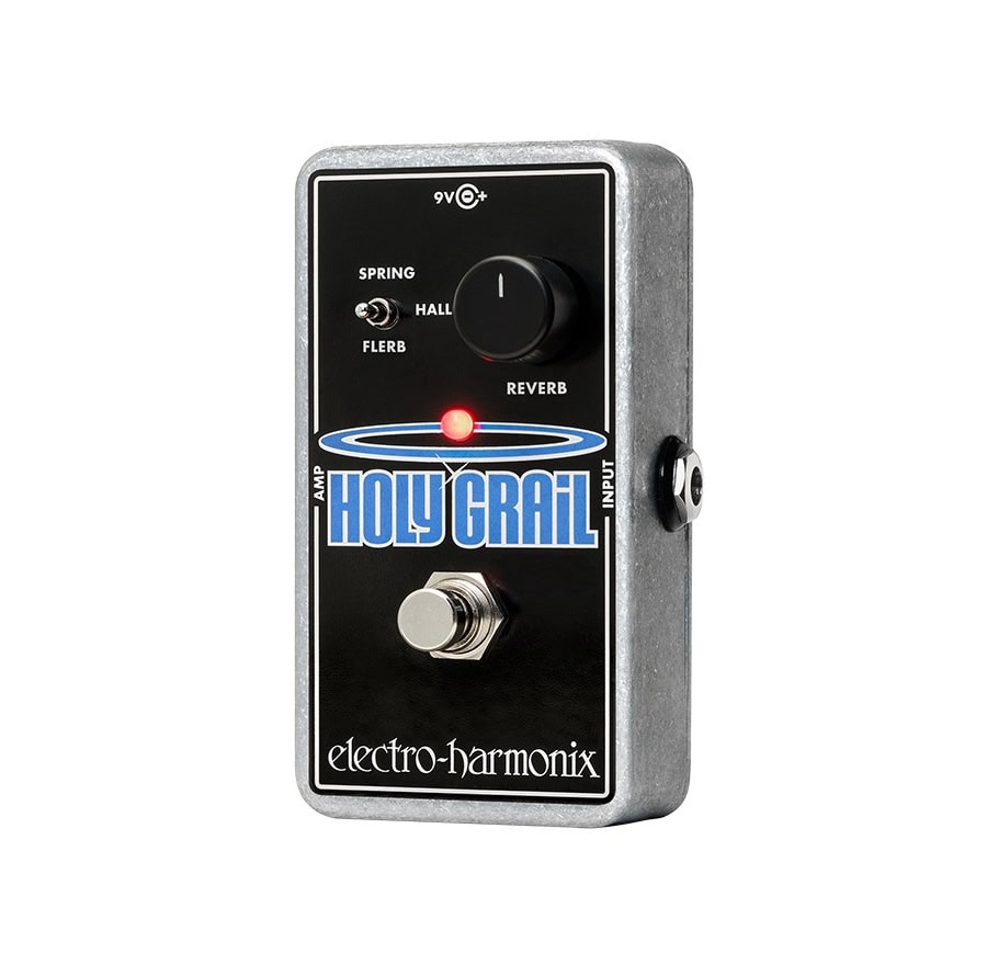 Metal guitar effects pedal with knob, toggle switch, footswitch, and single input jack