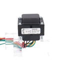Black rectangular power transformer with multiple colored wire leads and a label reading 290AXR made in Canada.