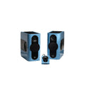 Kii THREE System Pro: a pair of compact Kii THREE Pro active studio monitors in a premium color finish, shown with the small Kii Control desktop interface unit.