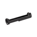 Black plastic cylindrical bracket or holder with an open slot and circular ends.