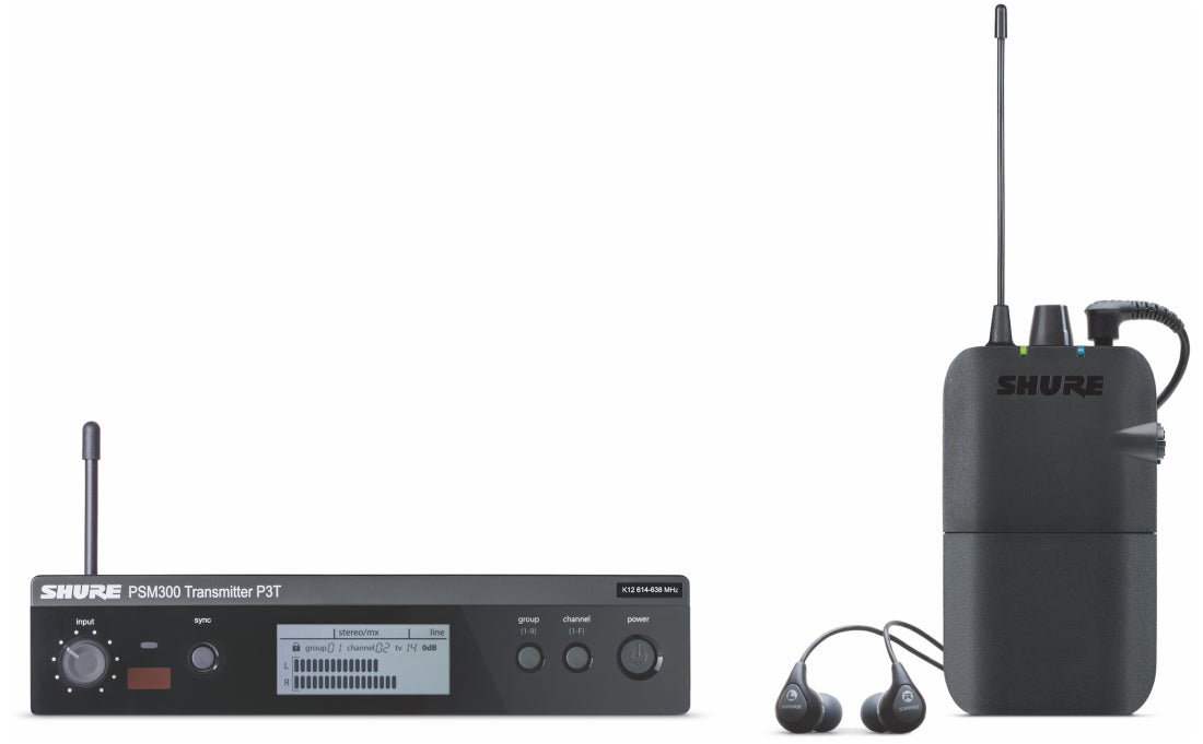 Shure PSM300 Wireless In-Ear System w/SE112-GR Earphones (G20)