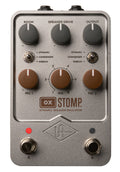 Metal effects pedal with six knobs, two toggle switches, two foot switches, and labeling for speaker emulation controls.
