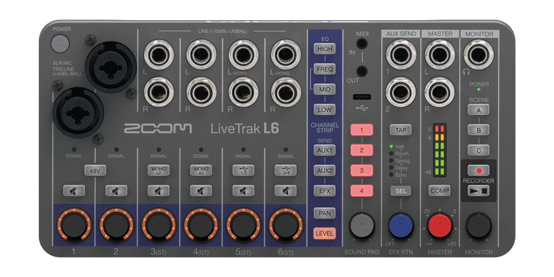 Zoom LiveTrak L6 10-Track Digital Mixer/Recorder