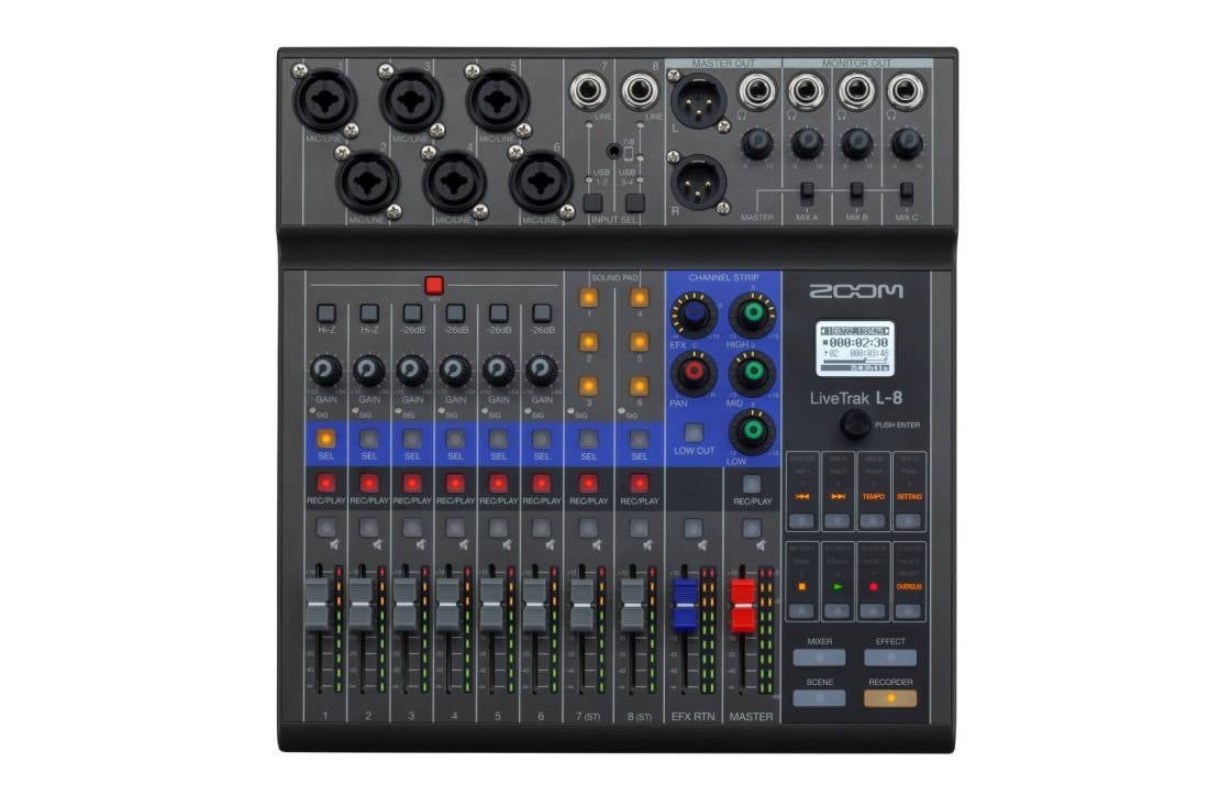 Zoom LiveTrak L-8 Portable 8-Channel Digital Mixer and Multi-Track Recorder