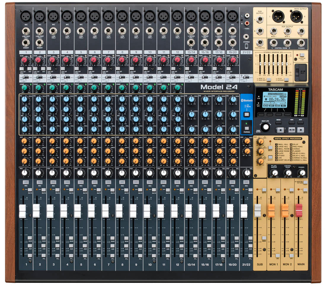 Tascam Model 24 Multitrack Recorder with Integrated USB Audio Interface and Analog Mixer