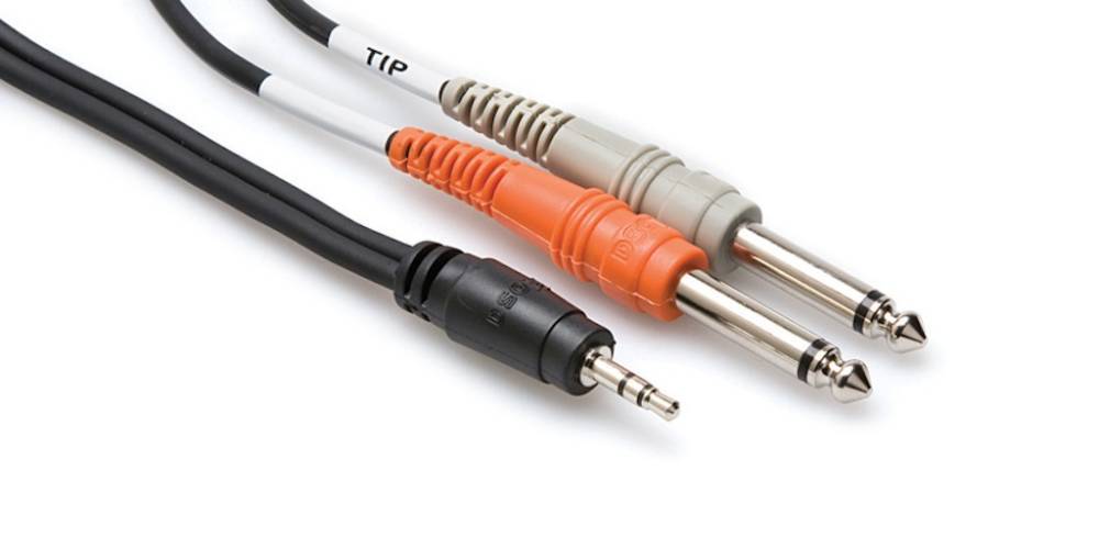 Hosa Stereo 3.5mm (M) to Two Mono 1/4'' Phone - 10 foot