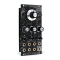 Black eurorack module with six knobs, one toggle switch, and eight jack sockets, labeled with various controls and inputs.