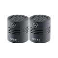 Two black cylindrical microphone capsules labeled MK 41 with slotted openings on top and sides.