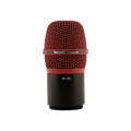 Red and black TELEFUNKEN microphone head with metal mesh grille and threaded connector, labeled M81-WH2.