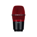 Front view of a red and black TELEFUNKEN M80-WH dynamic microphone head with mesh grille.