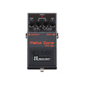 Black guitar effects pedal labeled Metal Zone MT-2w with knobs, toggle switch, and input/output jacks visible