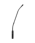 Black gooseneck microphone with XLR connector and SHURE MICROFLEX branding.