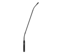 Black gooseneck microphone with a switch and XLR connector on the base.