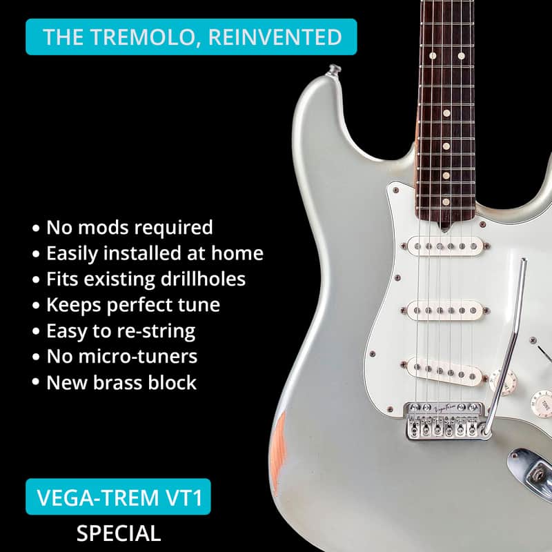 Vega Trem VT1 Special Standard 2 Point System for Strat – Chrome