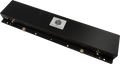 Black rectangular audio component labeled MOD 9AB1C1B with connectors, knobs, and a toggle switch.