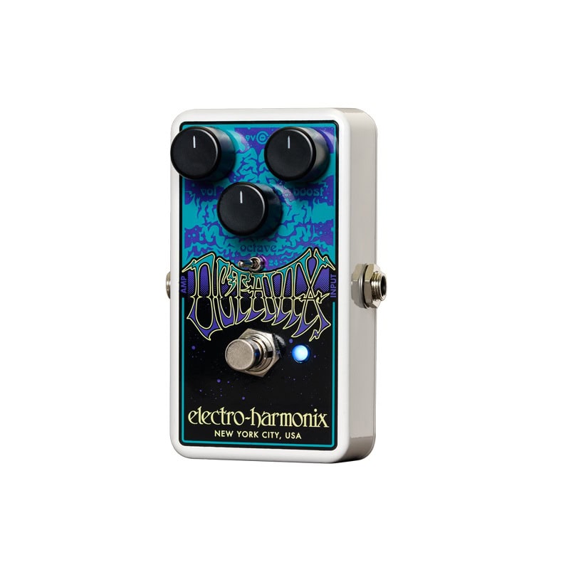 Electro-Harmonix Octavix guitar effects pedal with three knobs, one toggle switch, footswitch, and side input/output jacks.
