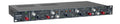 Black rackmount audio compressor unit with multiple labeled rotary knobs and switches on the front panel.