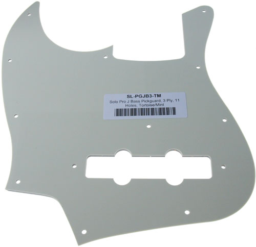 Solo Music Gear Solo Pro J Bass Style 3 Ply Tortoise Mint Pickguard