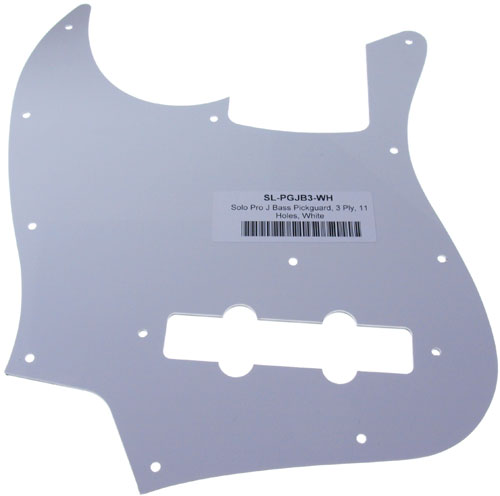 Solo Music Gear Solo Pro J Bass Style 3 Ply White Pickguard