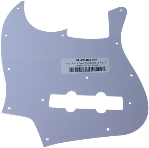 Solo Music Gear Solo Pro J Bass Style 3 Ply White Pearl Pickguard