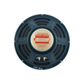 Back side of a Jensen speaker showing label and two spade terminal connectors.