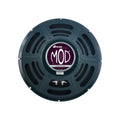 Round metal speaker frame with ventilation slots and label reading Jensen MOD 12/50 visible from back view.