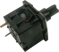 Black toggle switch with three metal pin connectors shown on white background.