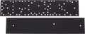 Two black rectangular eyelet boards with multiple gold-plated eyelets arranged in rows.