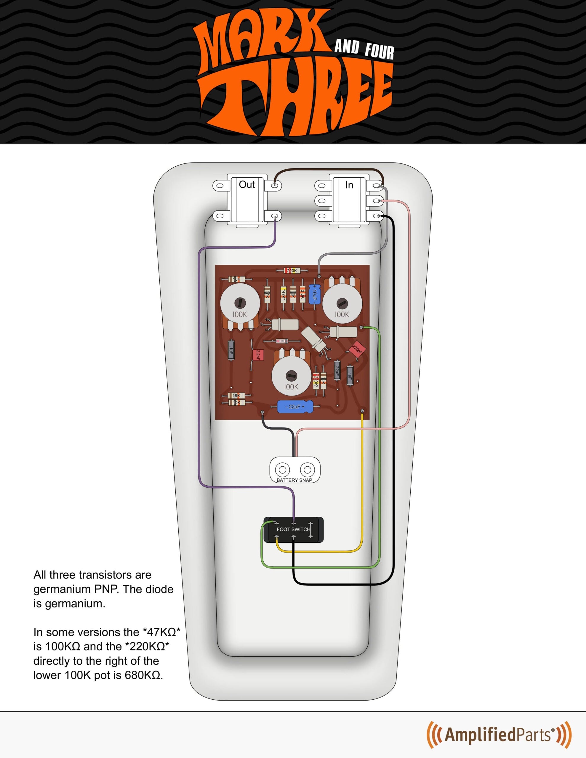 Solo Music Gear PCB Vintage Style Tone Bender MKII & IV Fuzz Circuit Board — Fuzz Pedal