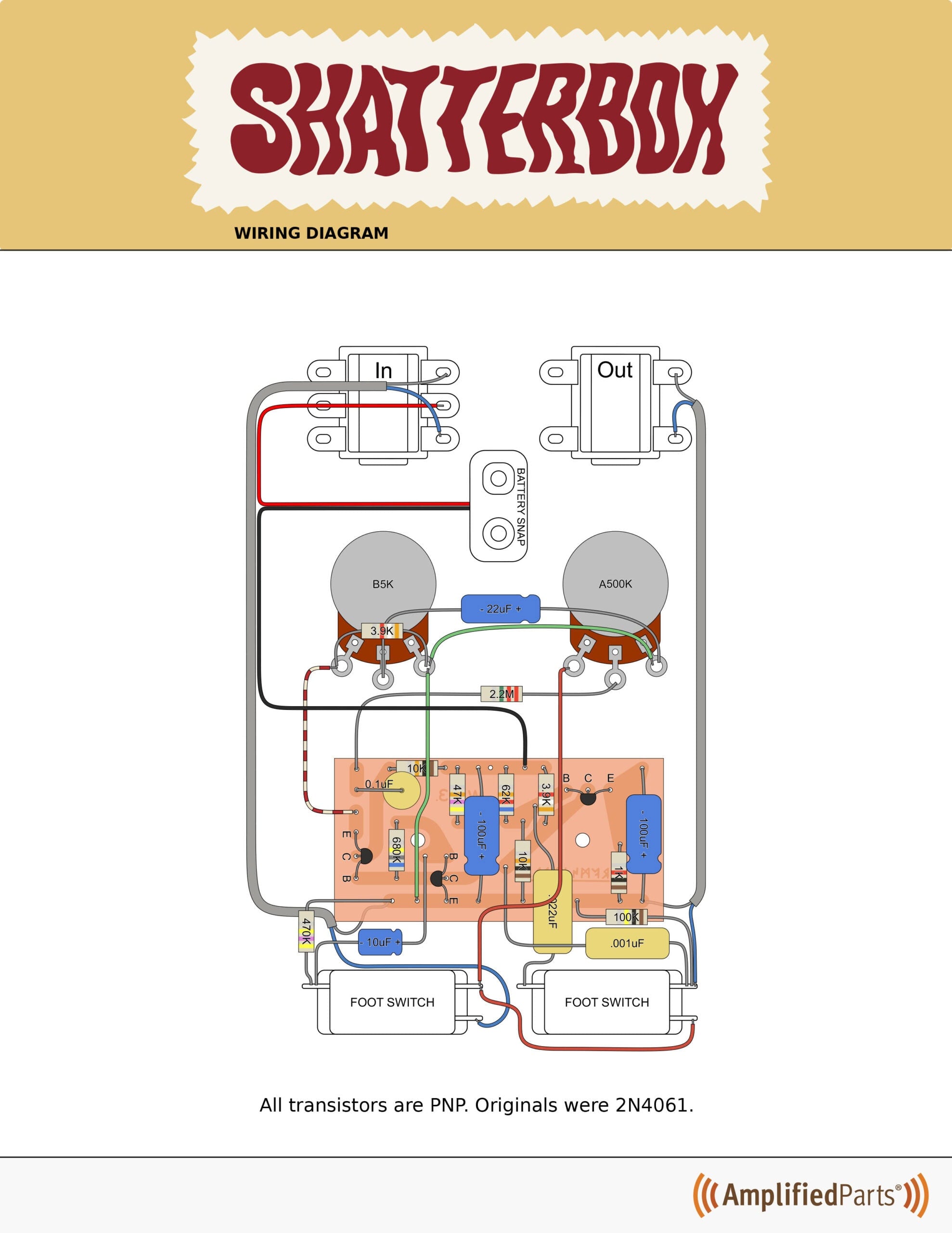 Solo Music Gear PCB Vintage Style Shatterbox Fuzz Circuit Board — Fuzz Pedal