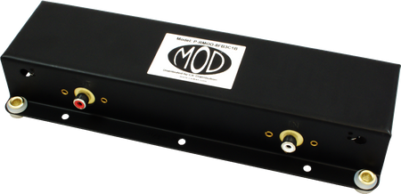 Black rectangular metal reverb tank with RCA connectors and MOD label showing model PT-MOD-8FB3C1B.
