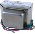 Metal transformer with multiple colored wires and a label showing electrical ratings and model number 1750J.