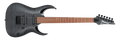 Gray electric guitar with double cutaway body, two humbucker pickups, and Ibanez logo on headstock.