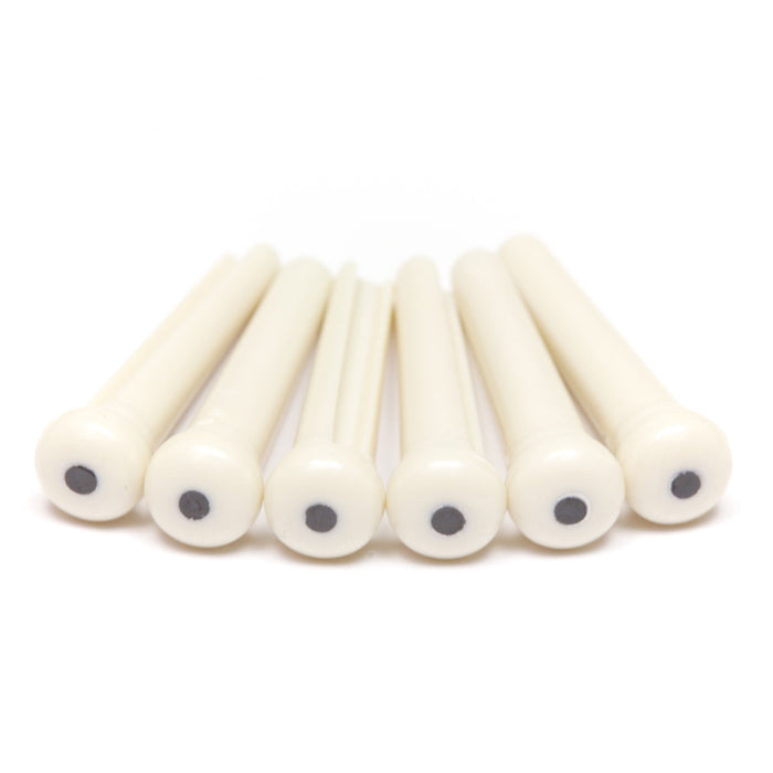 Graph Tech PP-1122-00 TUSQ Traditional Style Bridge Pins White with Black Inlay