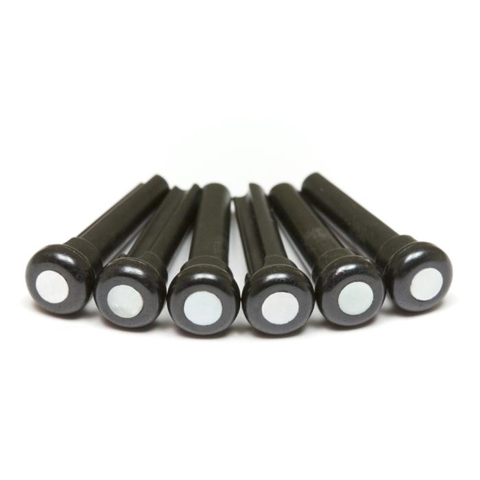 Graph Tech PP-2044-00 TUSQ Presentation Bridge Pins Black With 4mm Mother of Pearl Dot