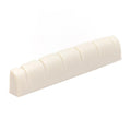 Off-white slotted guitar nut with six string slots